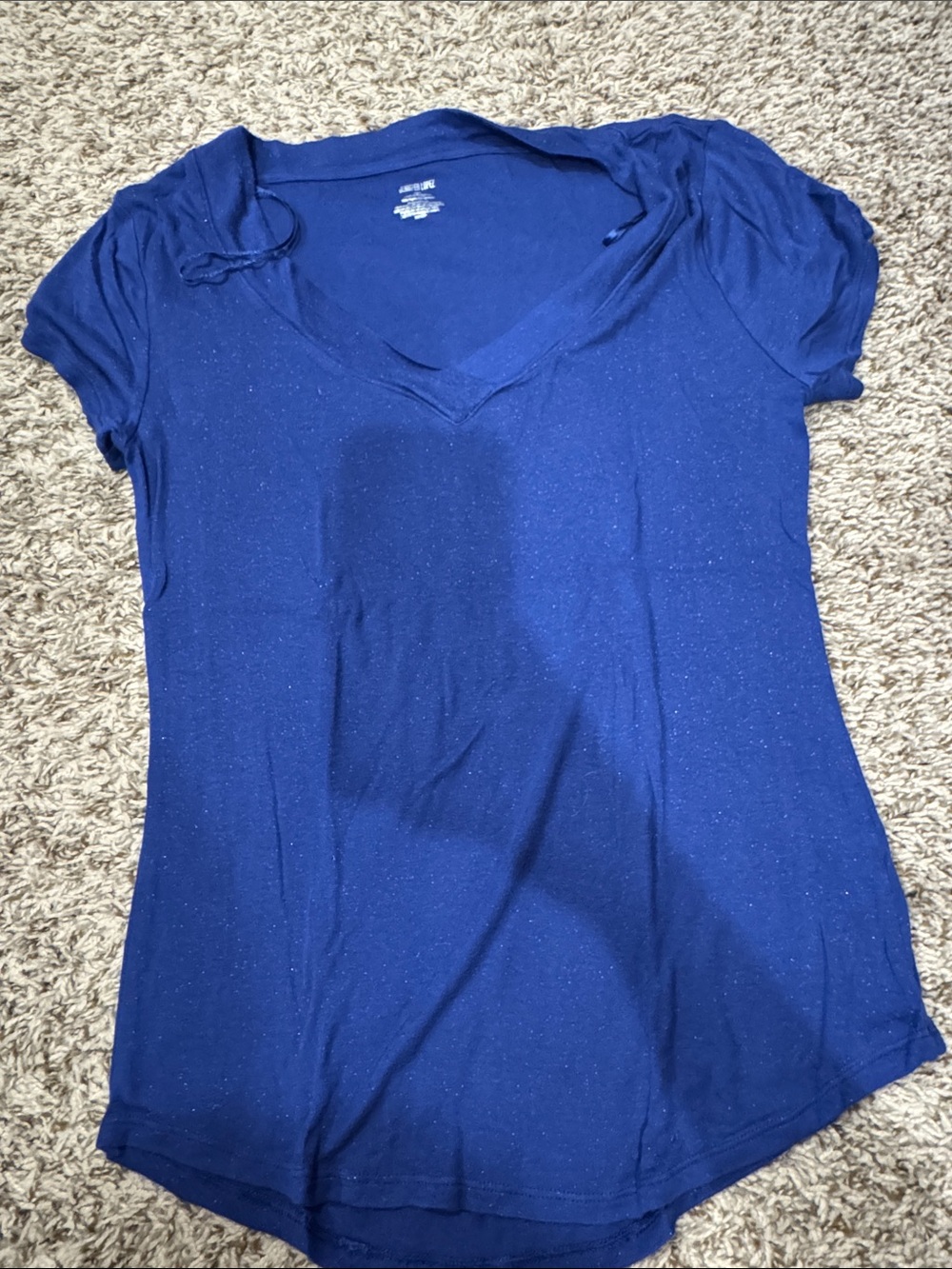 Jennifer Lopez Royal Blue V-Neck Short Sleeve Tee